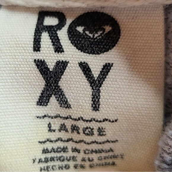 VINTAGE Y2K ROXY Size Large Gray Acid Wash Boatneck Distressed Sweatshirt Grunge - Picture 8 of 11